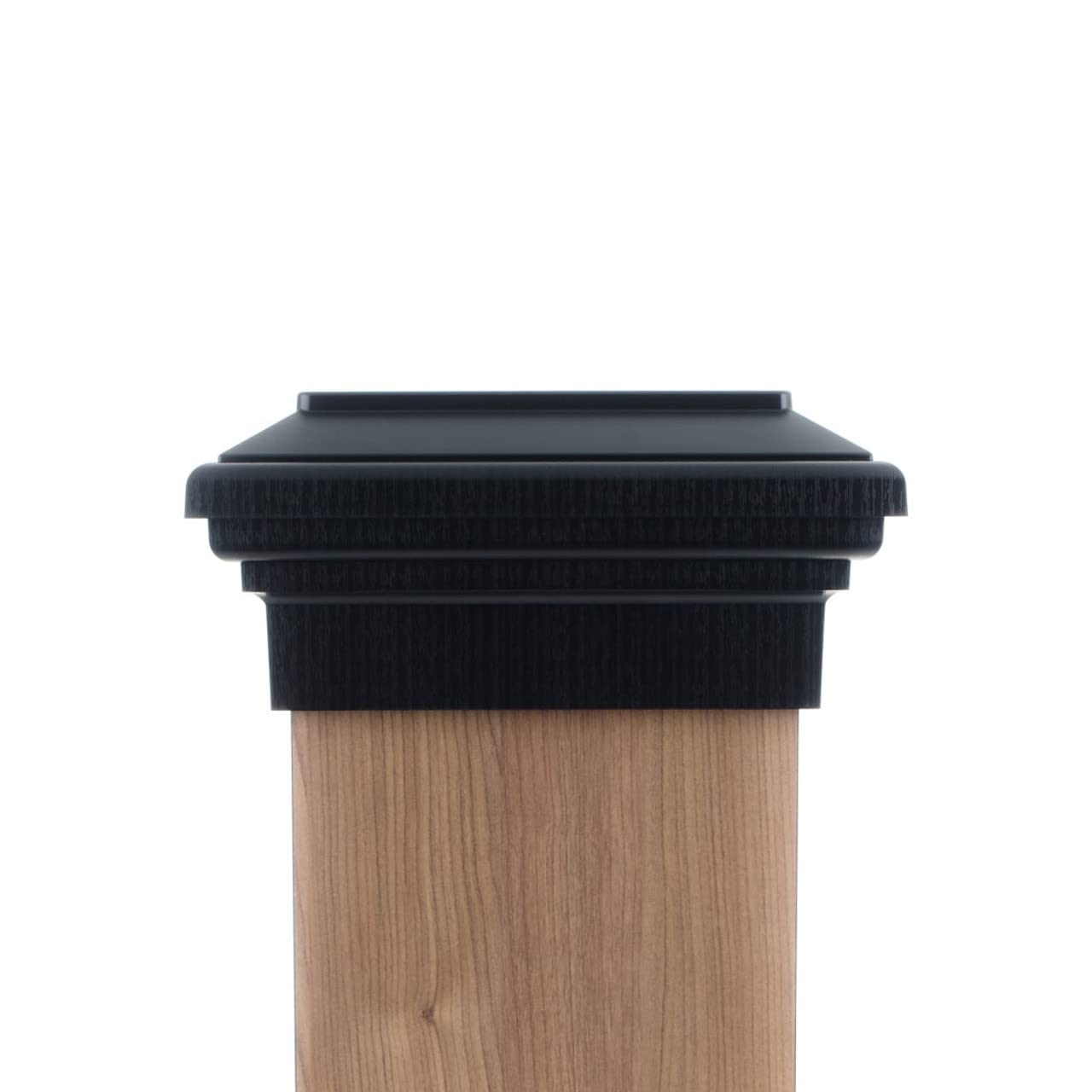 8x8 Post Cap Black Flat Newel (fits Actual 8" Post) for Rough Cedar or Vinyl Wrapped Post. Outdoor Fences, Decks, Mailboxes, by Atlanta Post Caps.