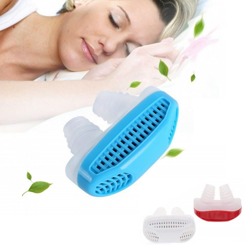 A2K Zone 2 In 1 Snore Nose Clip Breathe Easy Care Relieve Snoring Air Purifying Snoring Solution Night Sleeping For Men & Women, Multicolor 1 Pcs