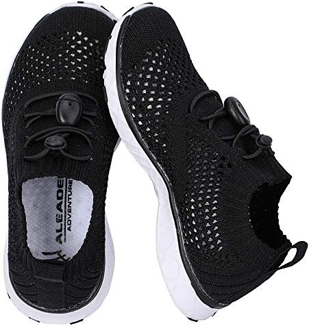 Boy/Girls Tennis Walking Shoes Sport Sneakers for Pool, Beach, Aqua Water Sports, Outdoor, Camp Black/White 6 M US Big Kid