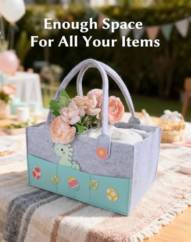 Image of Baby Shower Gift Basket - Baby Gift Set with Diaper Caddy, Gifts for New Mom, Gender Reveal Gifts, New Born Essential Include Security Blanket Hat Bib Socks Mittens, Boy