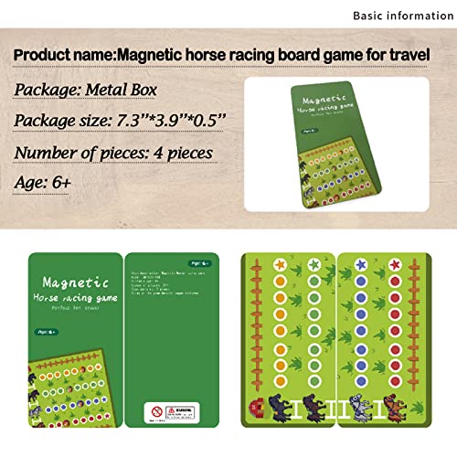 Magnetic Horse Racing Board Game - Tabletop Game Perfect For Travel- Family And Child Chess Game Great For Kids - Includes Game Board, Dice And Horse Pieces #TOP1