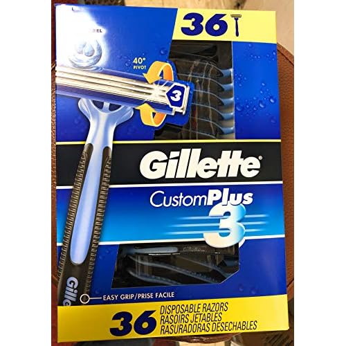 Gillette Custom Plus3 Disposable Razors, 36-count