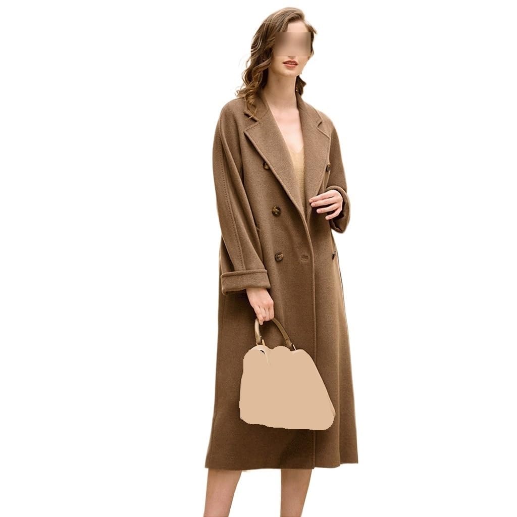 Cappotto in cashmere di fascia alta Cappotto in tweed di lana cammello di media lunghezza da donna invernale