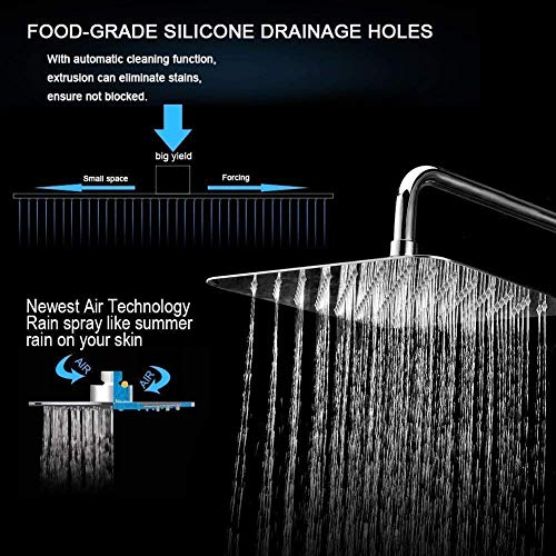 Image of TOSCH Stainless Steel 304 ULTRA SLIM Rainfall Shower Chrome Finish (10 inch Shower with 18 inch rectangle)
