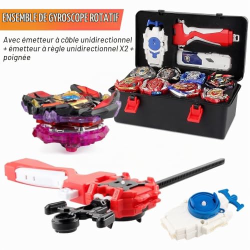 Afenau 12 en 1 Set de Toupie Gyros Turbo, Toupie avec Lanceur Kit, 4D Set de Toupies de Combat pour Enfants de 6, 7, 8, 9, 10, 11 et 12 Ans, Cadeau d'anniversaire ou de Noël – vue 3