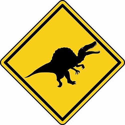 Adesivo auto XXL 30X30 Spinosaurus come bagnino con adesivo boa
