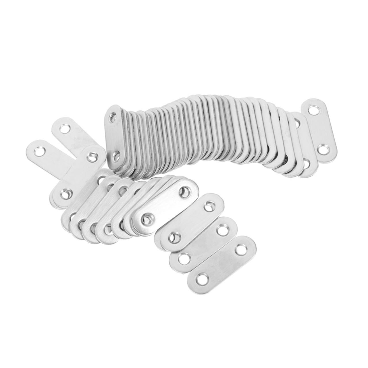 FUNOMOCYA 40pcs Flat Straight Brace Brackets Shelf Bracket Support Joints Fasteners Brackets Fixing Plate for Wood Furniture Shelves Cabinet