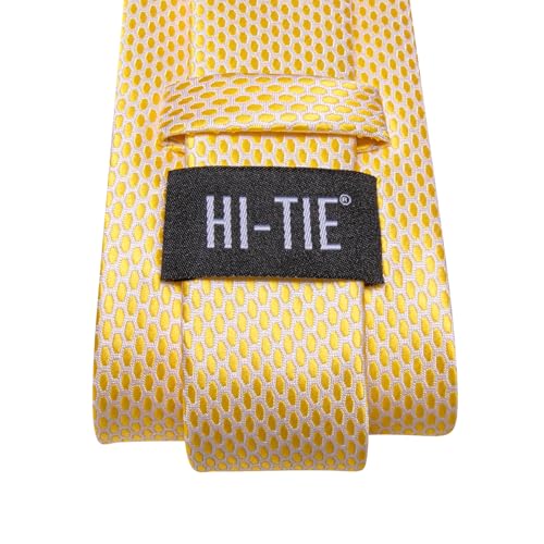 Image of Hi-Tie Men's Tie Lapel Pin Set Pocket Square Cufflinks Formal Woven Silk Tie Sets Wedding Party