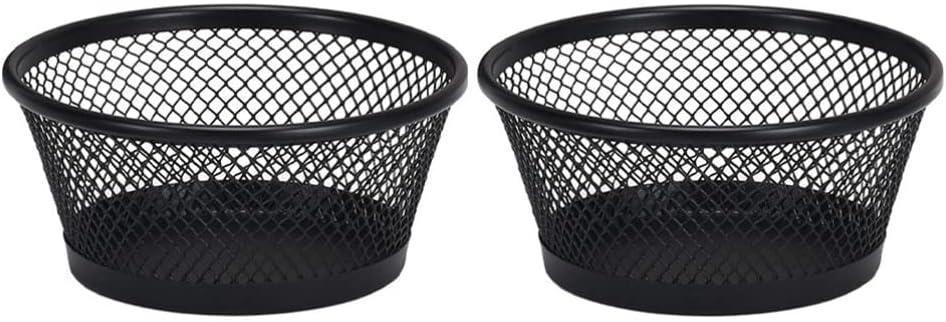 Zerodeko 2Pcs Paper Clip Mesh Holder Paperclip Holders Paper Clip Dispenser for Desk Paper Clip Organizer Office Binder Clip Holder Black