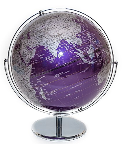Globe du monde 30,5 cm violet contemporain haut de gamme