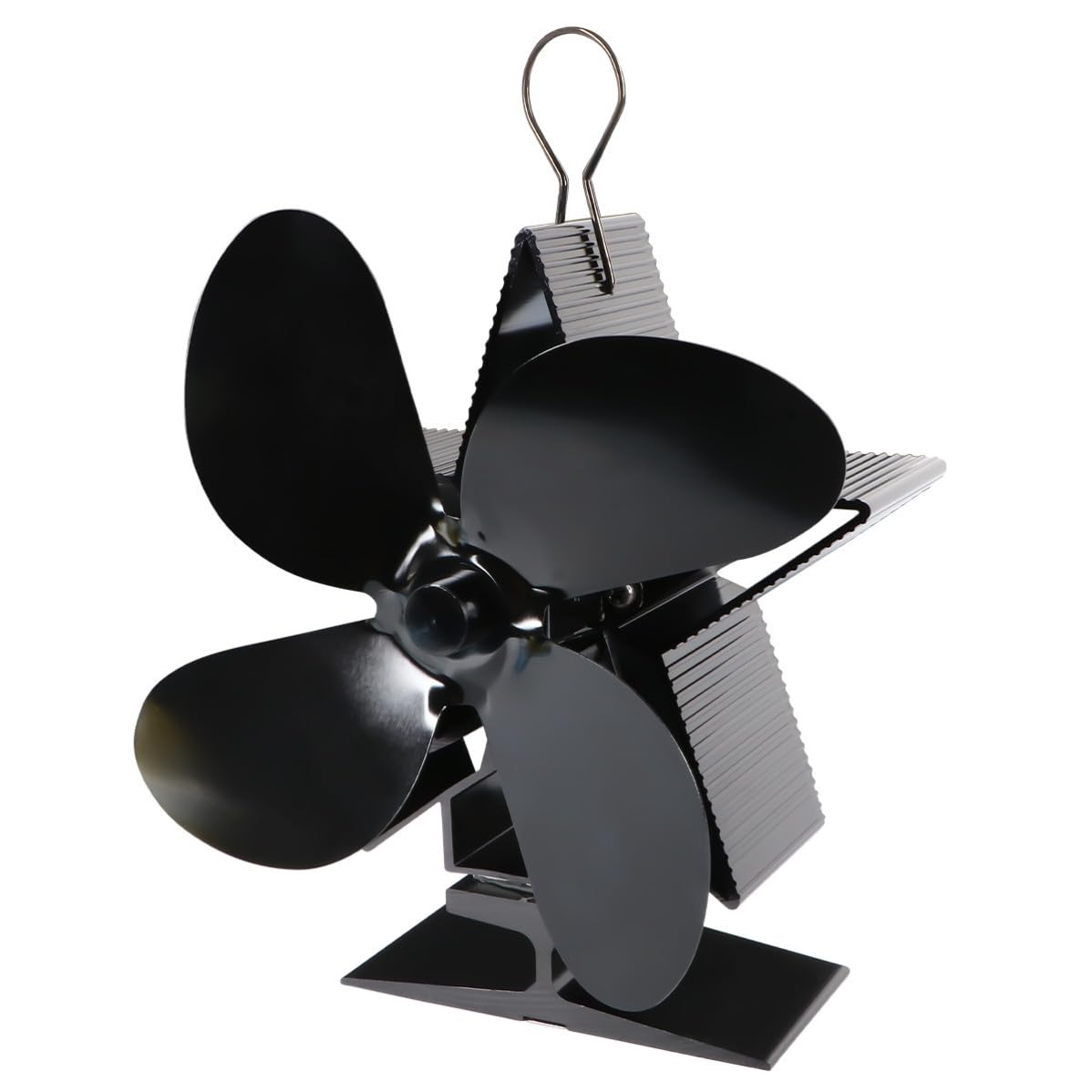 Healeved Ventilador de Chimenea Alimentado por Calor, Aluminio Negro