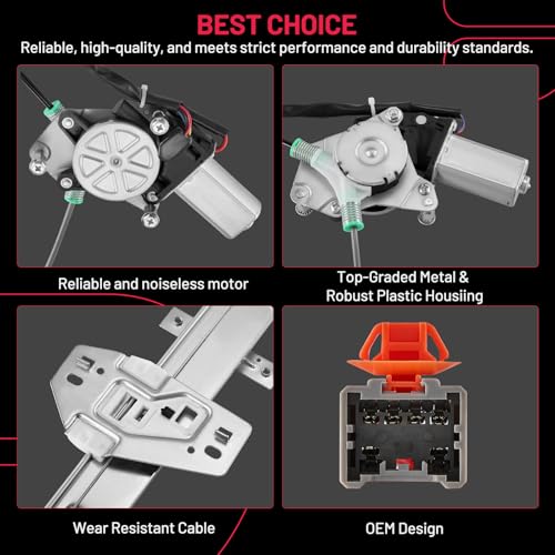 Image of BDFHYK 748-131 Power Window Regulator with Motor Front Left for 2003 2004 2005 2006 2007 2008 2009 2010 2011 Honda Element 03 04 05 06 07 08 09 10 11