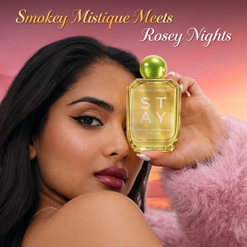 Image of FACES CANADA STAY Amber Until Sunset Eau de Parfum for Women, 50ml | Long-Lasting Oriental, Ambery Vanilla Perfume with Bergamot, Amber, Vanilla & Musk | Warm Day-to-Night Scent| Gifts for Women | Premium Fragrance