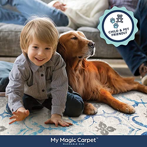 My Magic Carpet Washable Rug - Non-Slip, Stain Resistant, Waterproof, Foldable - 1 Piece Accent Living Room & Bedroom Area Rug - Pet & Kid Friendly (Patchwork Multicolor, 3X5 Ft) #TOP3