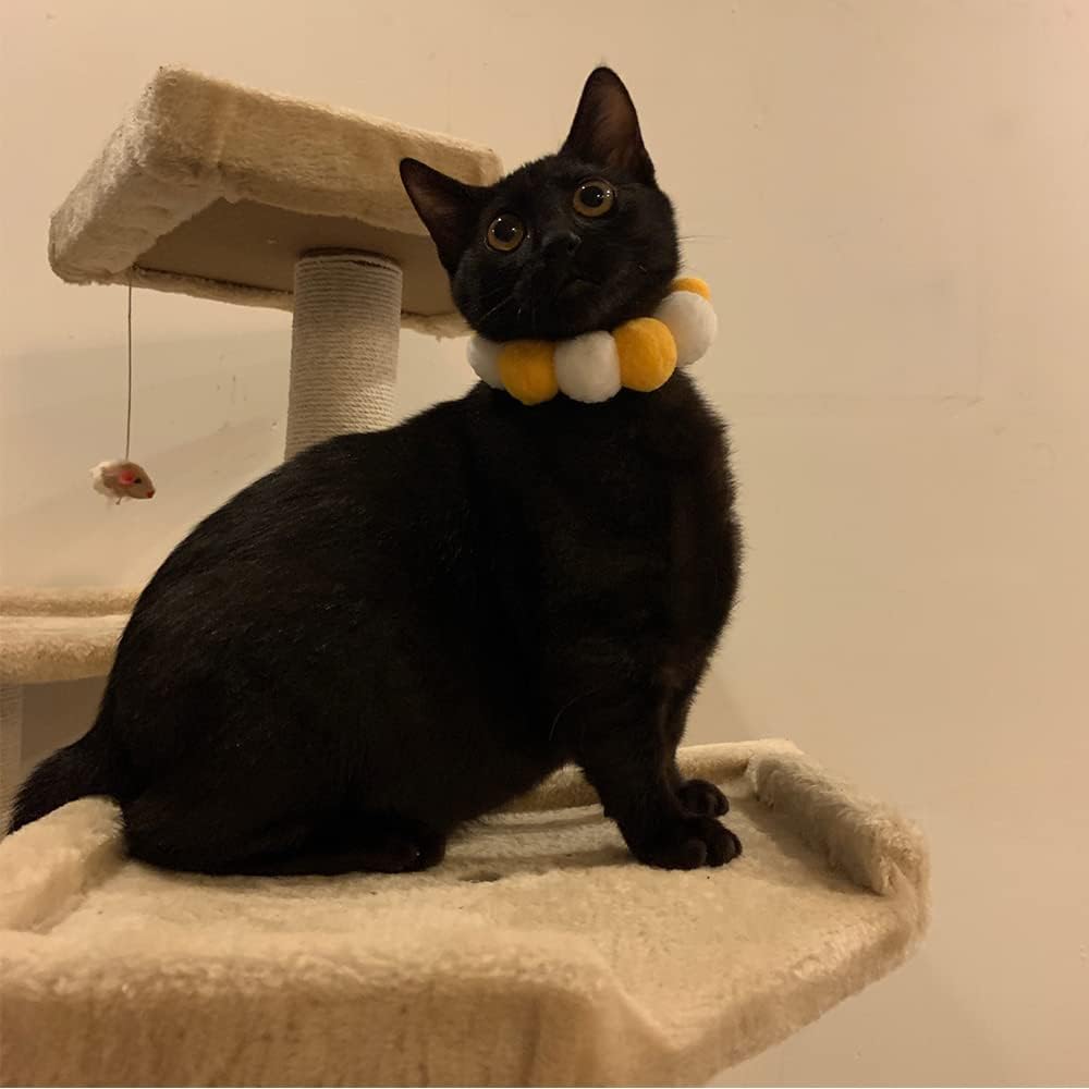 Qjr 猫用首輪 猫首輪 猫 子猫 ネコ 首輪 安全 軽い おしゃれ 猫用のネクタイ ペット用首輪 かわいい 首や被毛に負担がかからない 団子デザイン 手作り おしゃれ ホワイト 黄色 飾り サイズ調節可能 写真 ソフト Xs Qjr 猫用首輪 猫首輪 猫 子猫 ネコ 首輪 安全 軽い おしゃれ 猫用のネクタイ ペット用首輪 かわいい 首や被毛に負担がかからない 団子デザイン 手作り おしゃれ ホワイト 黄色 飾り サイズ調節可能 写真 ソフト Xs