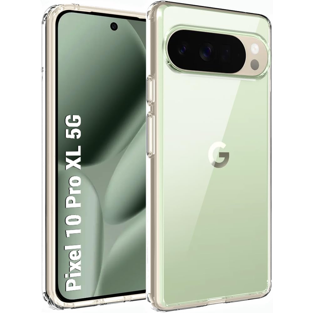 TheGiftKart Ultra-Hybrid Crystal Clear Back Case Cover for Google Pixel 10 Pro XL | Shockproof Design | Hard Back Cover Case for Google Pixel 10 Pro XL (PC & TPU, Transparent)