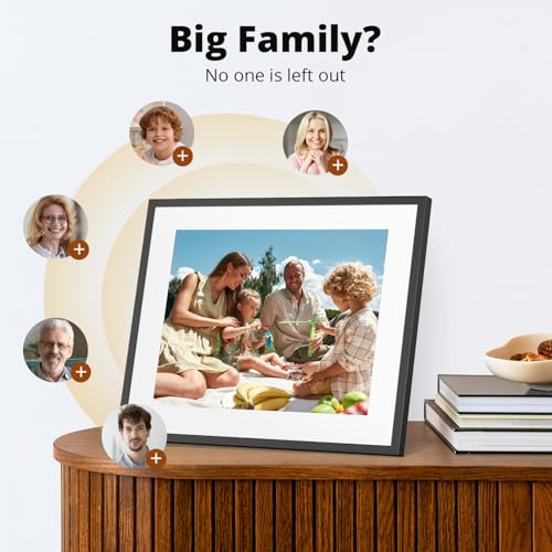 Image of Digital Picture Frame 15 inch FHD Touch Screen WiFi Digital Photo Frame Instant Share Photos and Videos via App, Email, Cloud, Portrait and Landscape, Best Gifts for mom, Christmas mom Gifts