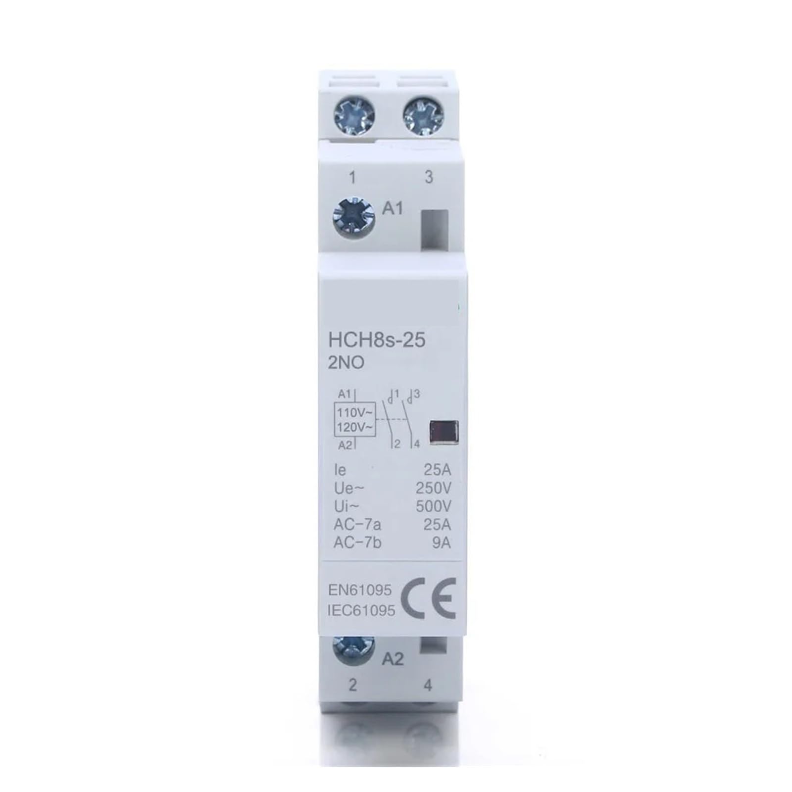 Modułowy stycznik AC HCH8s-25 25 A 2P 2NO 2NC 1NO1NC 50Hz DC24V AC110V 220V domowa szyna DIN (25A 2NO AC110V)