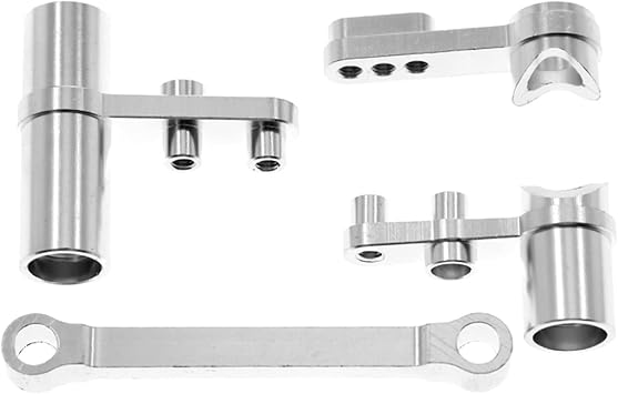 Metal Steering Kit Upgrades Parts Replacement for 1/10th Nitro On Road Touring Car HSP 94122 Silver