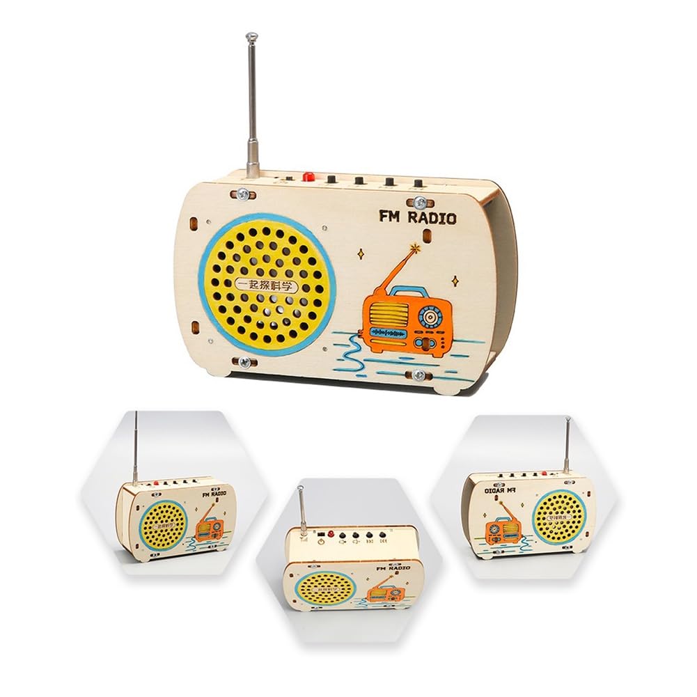 Kit Radio FM Fai da Te, Kit Elettronica DIY Set per Costruire Una Radio in Legno Esperimento Scientifico, Giochi Educativi 6 Anni-18 Anni, Giocattoli STEM per Studenti Istruzione