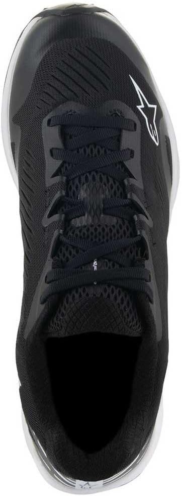 De dalt a baix view of the Alpinestars Meta Road V2 shoe, showing the lacing and tongue area.