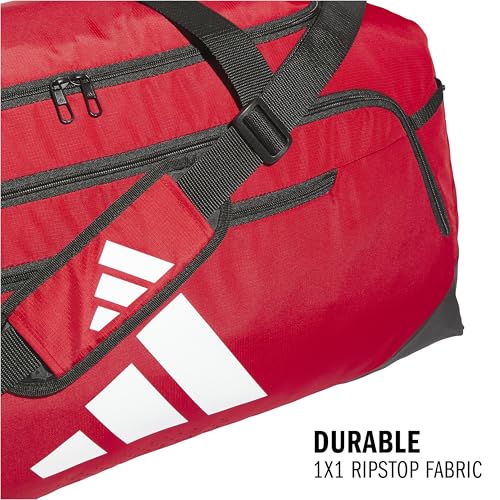 Image of adidas Defender 5 Duffel Bag for Sports, Gym and Travel, Team Power Red 2 /White, OSFA