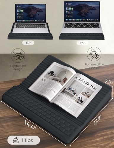 Image of Adjustable Lap Desk with Wrist Rest, Reversible Laptop Stand