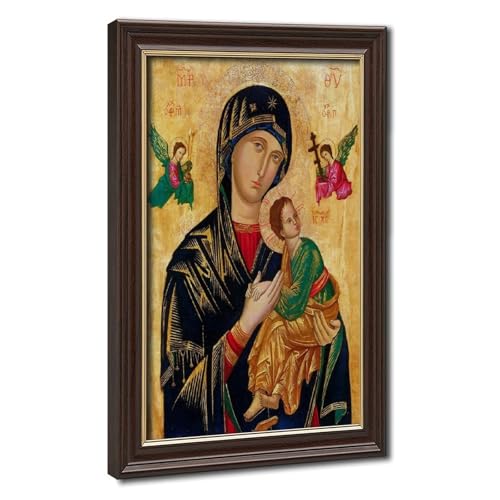 Impression sur toile Notre Dame du Perpétuel Secours Vierge Marie cadre suspendu 20x30 cm