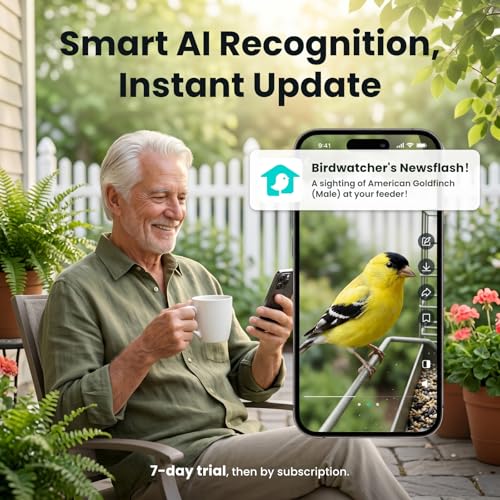 Image of Birdfy Smart Bird Feeder with Camera Solar Powered, Gift for Bird Lovers