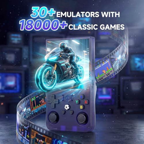 Image of R36max Retro Handheld Console,Upgraded 4.0 inch IPS Screen Portable Gaming Console,64GB Preloaded 18000+Games,Linux Open Source System Handheld Emulator Supporting30+Emulators,4000mAh Battery(64G Purple)