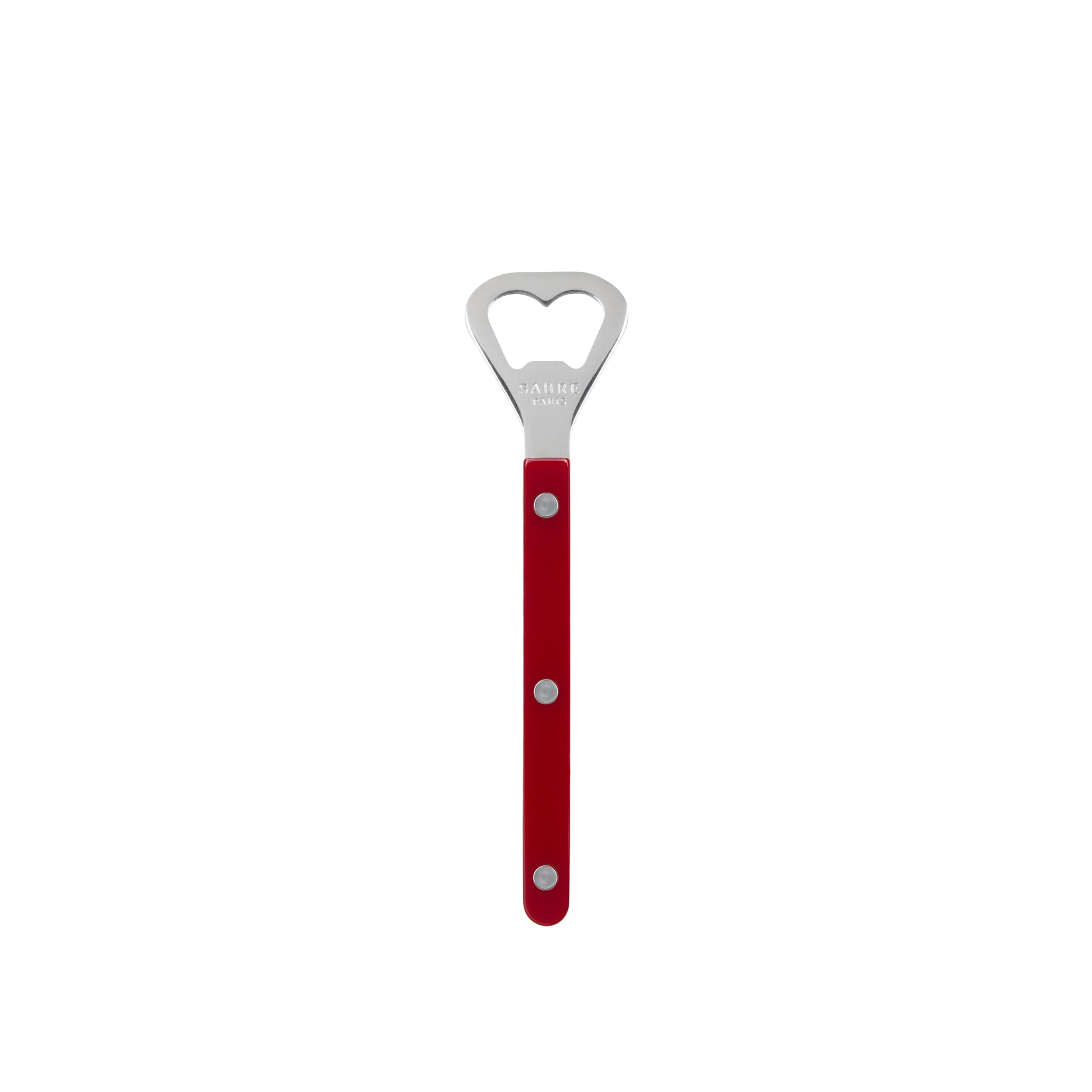 SABRE PARIS - Bottle Opener 16.3 cm - Bistrot Collection - Perfect for oppening Beer Bottles - Stainless Steel & Nylon - Dishwasher Safe - Burgundy - Brilliant Finish