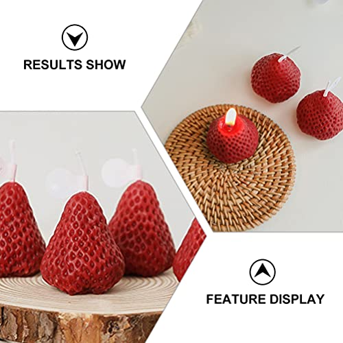 Kesyoo Candles Candles Scented Tealight Candles 8 Pcs Strawberry Scented Candle Birthday Gift Candle Sets Desktop Scented Ornaments- Red Scented Soy Candle Scented Tealight Shaped #TOP4