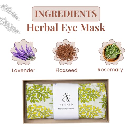 Image of Herbal Eye Mask | ASAVED | Relieve Stress, Headaches & Puffy Eyes | Soothing Hot or Cold Therapy | Made using Flaxseed, Lavender & Rosemary | Aromatherapy | YogNidra