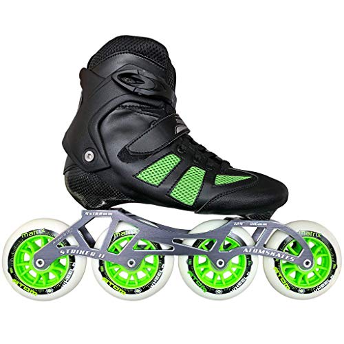 Atom Pro Fitness 4x100 Outdoor Inline Skate Package (Size 6 US, Green Wheels, Striker 12.4/4x100)