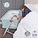 Dream On Me Skylar Bassinet and Bedside Sleeper in Mint, Lightweight and Portable Baby Bassinet, Five Position Adjustable Height, Easy to Fold and Carry Travel Bassinet, JPMA Certified