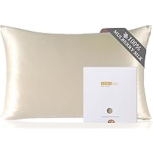 ZIMASILK 100% Pure Mulberry Silk Pillowcase for Hair and Skin Health,Soft and Smooth,Both Sides Premium Grade 6A Silk,600 Thread Count,with Hidden Zipper,1pc (Queen 20''x30'',Beige)