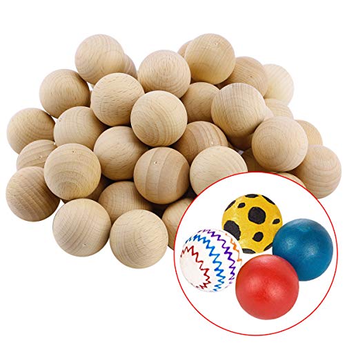 Surepromise 50PCS sfere di legno non trattato con