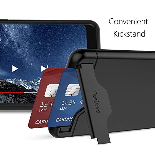 Teelevo Wallet Case For Google Pixel 3 Xl, Dual Layer Case With Card Slot Holder And Kickstand For Google Pixel 3 Xl - Black #TOP2