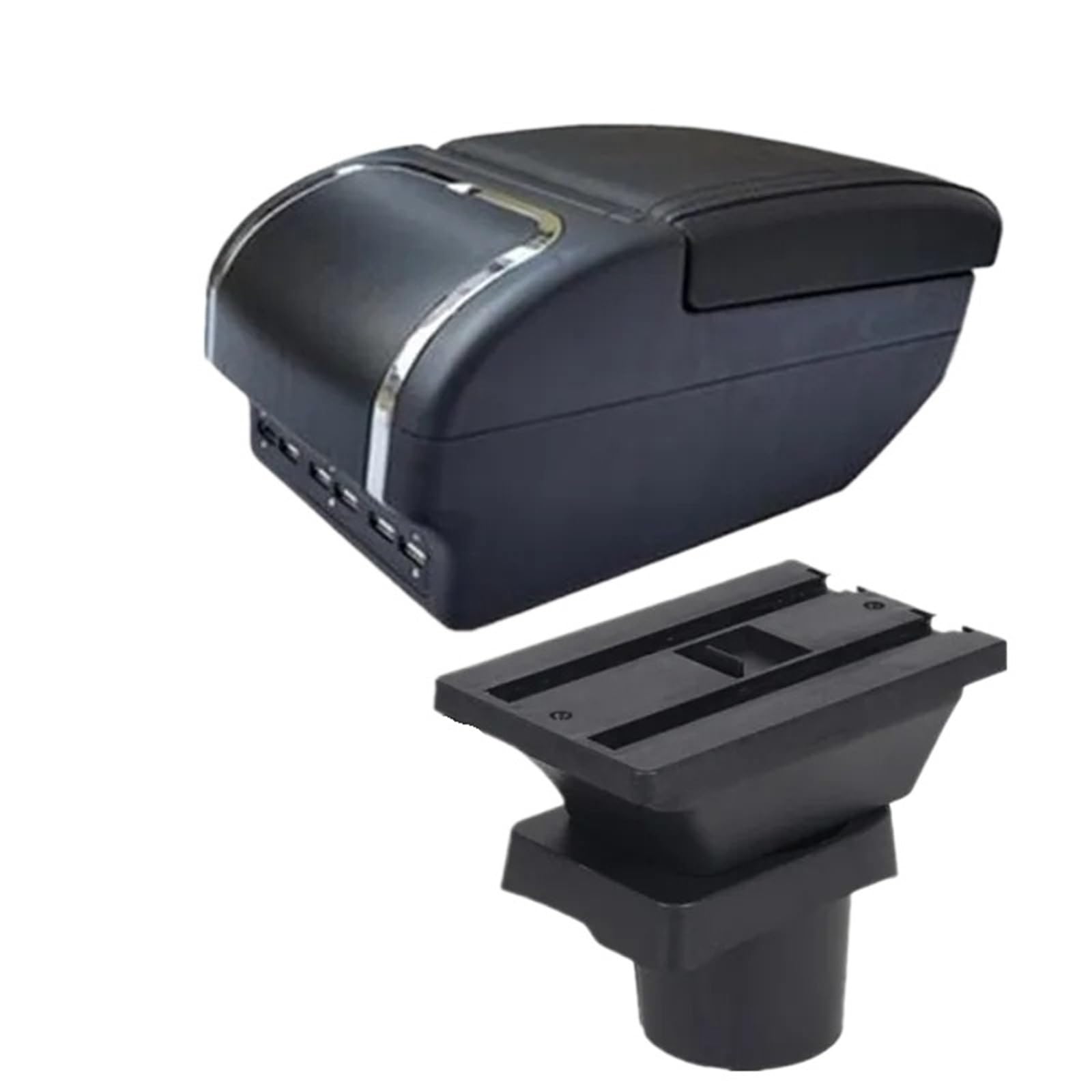 AWGNTQQ Car Armrests For Skoda For Citigo For VW UP Seat Mii Car Armrest Console Storage Box Dedicated Retrofit Accessories(E2 All Black 9 USB)