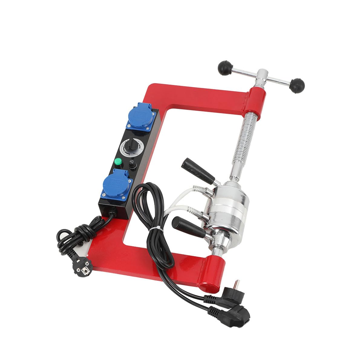 Macchina Per La Riparazione Del Riscaldamento Dei Pneumatici 2×500W, Temperatura 140℃-165℃, Timer 0-120 Min, Area 10-80 Mm, Con 8 Stampi, Ideale Per Garage E Meccanici