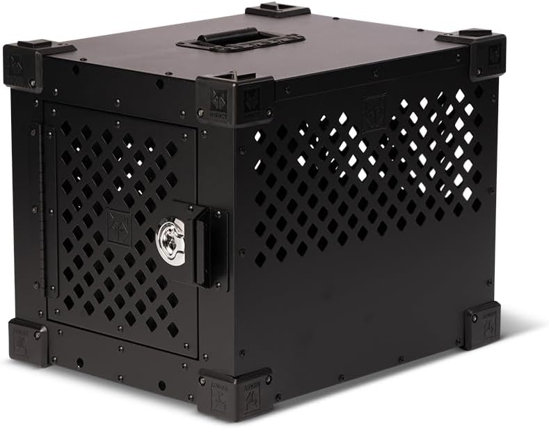Impact Mini Stationary Dog Crate for Small Dogs - Heavy Duty Dog Kennel with Powder-Coated Aluminum - Designed for Home and Travel (Black, 24" (24.5" L x 18.5" W x 19" H))