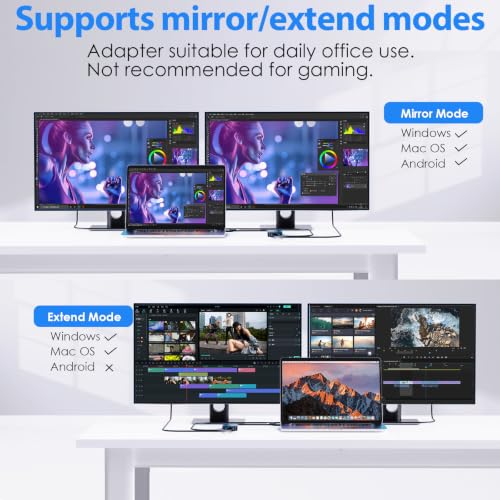 Image of WAVLINK DisplayLink USB A /C to Dual HDMI Adapter 4K@60Hz for 2 Monitors