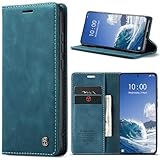 Cracedily Handyhülle für Xiaomi Mi 15T 5G Hülle, Klapphülle Premium Lederhülle Klappbar Flip Hülle Tasche Magnet Kartenfach Standfunktion Klapphülle Schutzhülle für Xiaomi 15T, Blaugrün