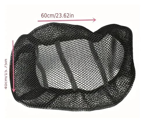 Funda asiento moto de malla transpirable antideslizante negra 5
