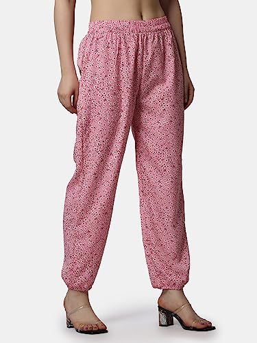 Image of POPWINGS Casual Printed Joggers for Summer || Stylish Women Joggers for Summer || Loose-Fit Pull On Joggers for Women || Women Joggers Pants for Summer