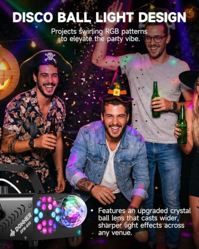 Fog Machine, Smoke Machine with Disco Ball Lights, 18 LED Beads & 13 Colors - image 4