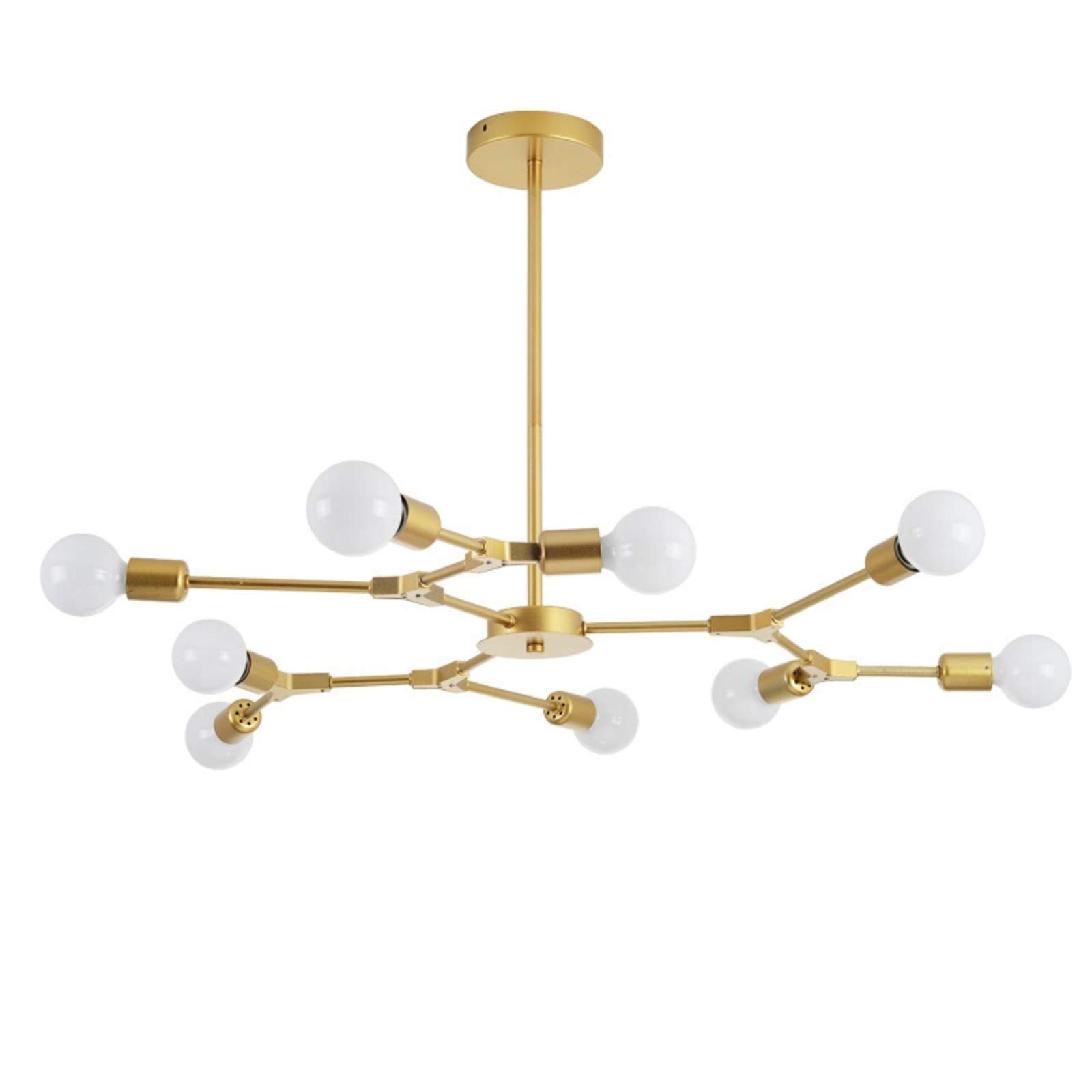 KLXSIVU Modern Chandeliers Ceiling Lamp Light Fixture,Adjustable Height Pendant Fixture for Aisle Corridor Balcony Bar Stairwells Room-Gold 9 Lights Commemoration D