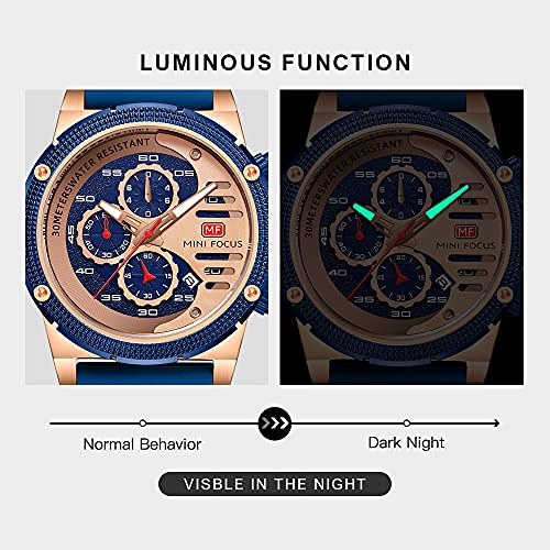 Image of AIMES Mens Watches Chronograph Waterproof Sport Military Watch for Men Analog Quartz Movement Stylish Wrist Watch Elegant Gift Watch for Men