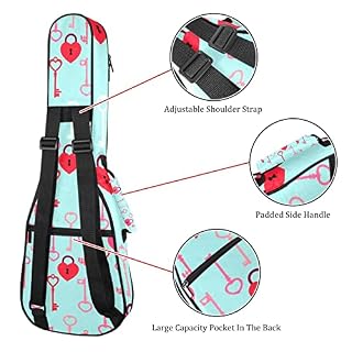Housse de ukulélé avec serrure et clé – Sac à dos avec sangle réglable - Les Beatles, Paul McCartney, John Lennon, RIngo Starr, George Harrison Housse de ukulélé avec serrure et clé - Sac à dos avec sangle réglable – Image 3
