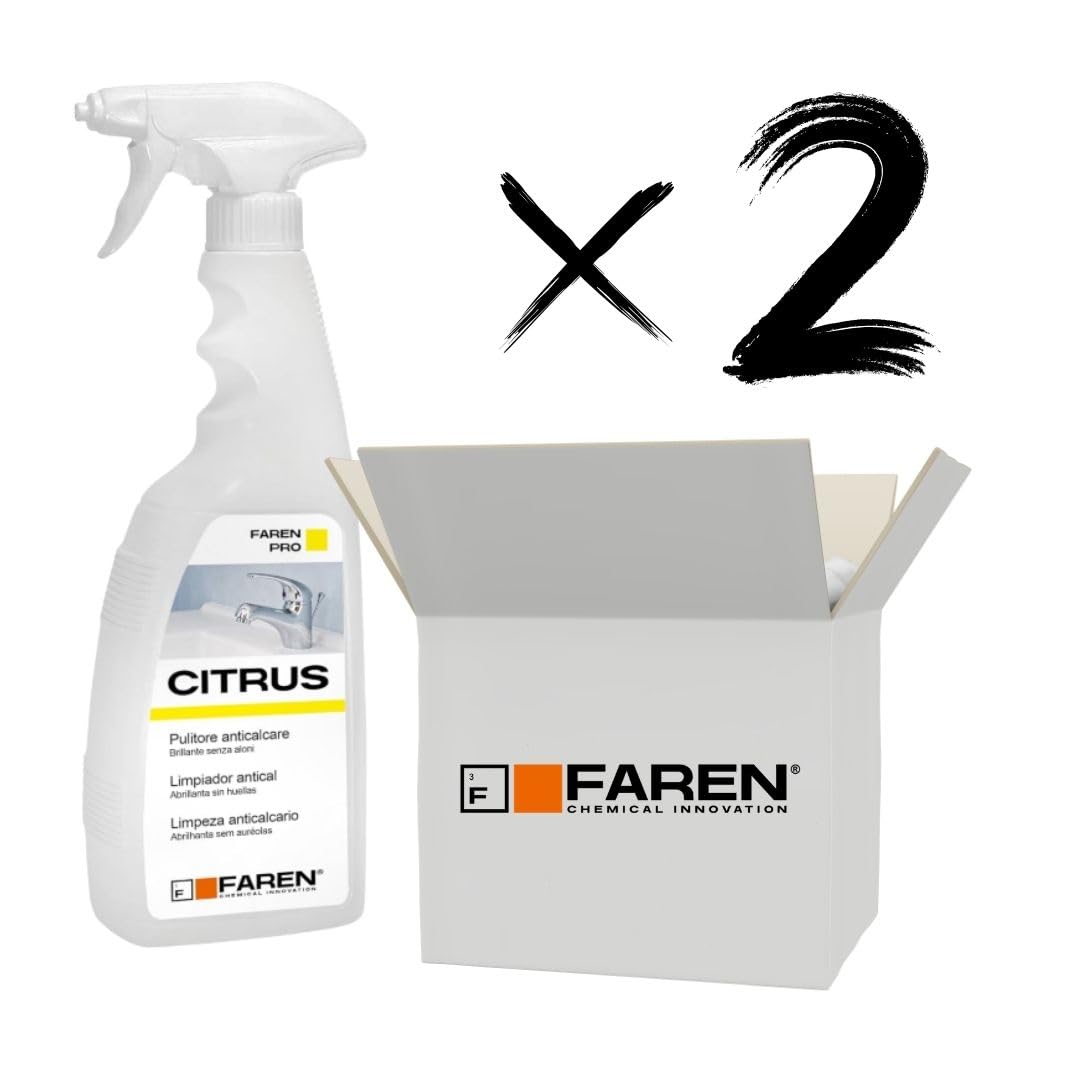 Promo 2 flacons 0,750 ml faren Citrus Désincrustant Détartrant antibuée douche robinetterie